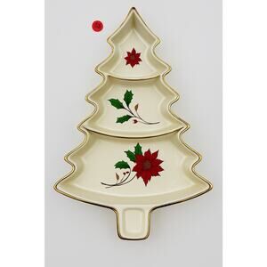 Holly Holiday by Royal Limited Nesting Tree Shaped Dish Set 4-Piece Discontinued